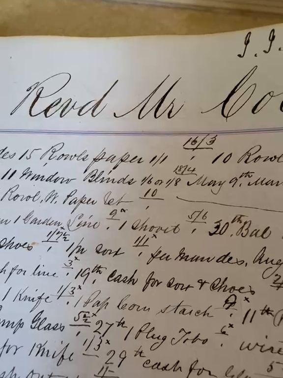 A handwritten page of the 1862 store ledger