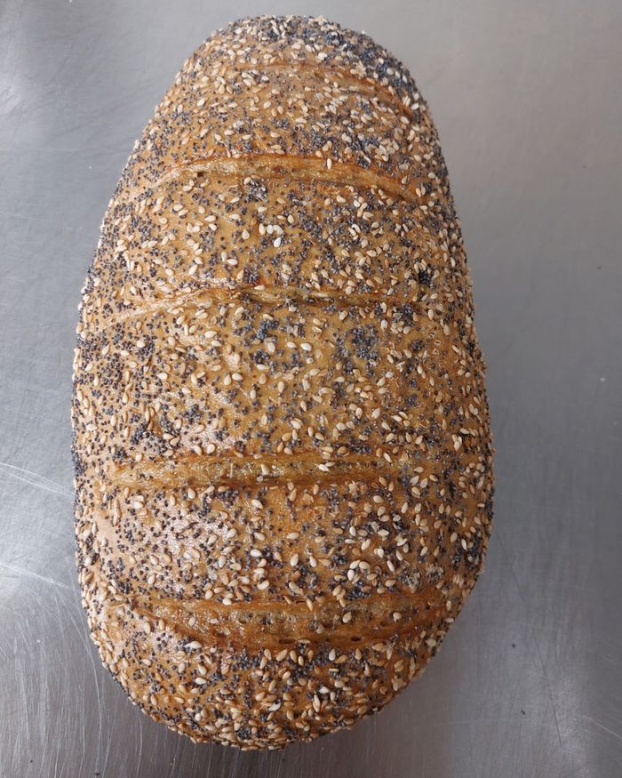 A seeded loaf of bread