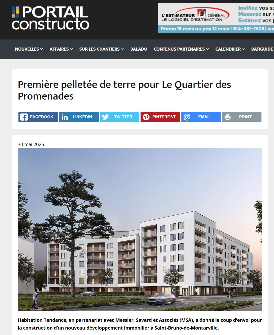 Groundbreaking ceremony for Le Quartier des Promenades